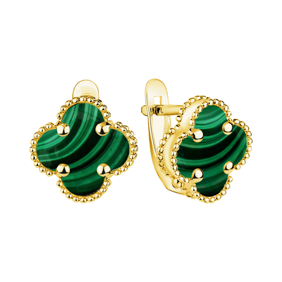 10-20-0Щ00-11209 Серьги, малахит 0,00000 3,21г