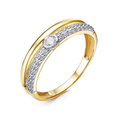 Кольцо 585 л1100968 арт.л1100968 36 Фианит Кр 1,00 0,061;1 Фианит Кр 2,75 0,029;