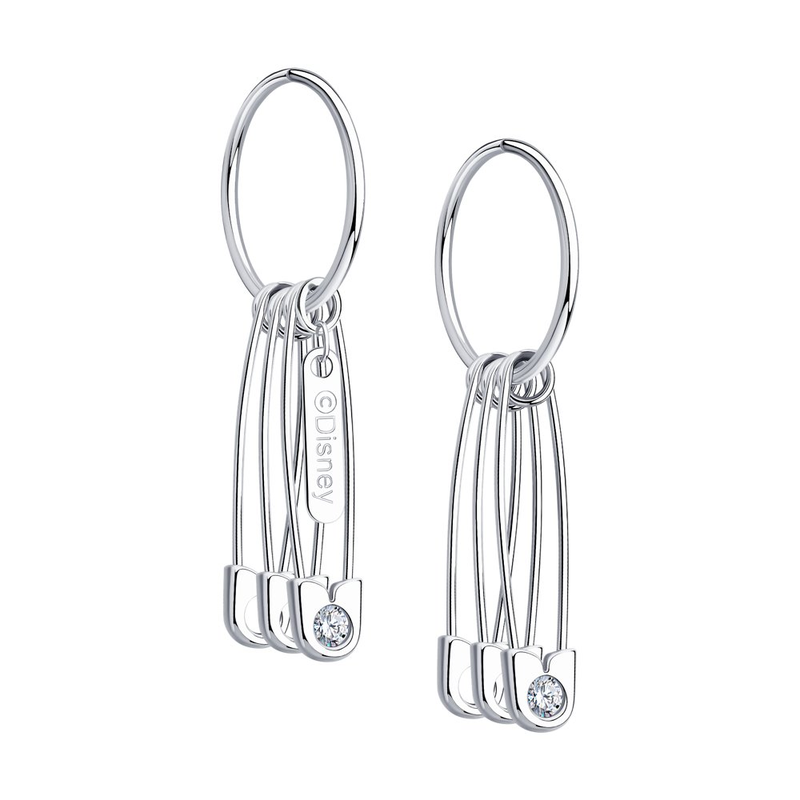 Серьги 925 94024782 арт.94024782 2 Фианит бесцветный Круг 3