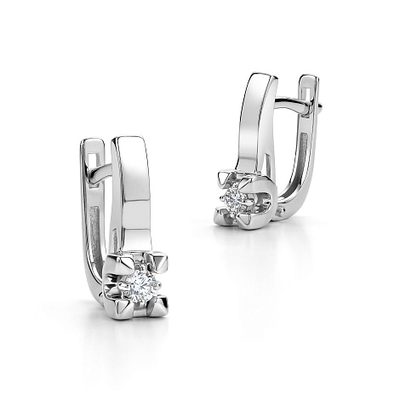 Серьги 585 23666-200 арт.23666-200 2 Бриллиант Круг 57 0,193 10-15 4/6А