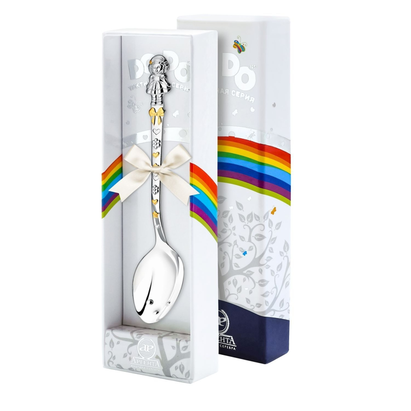 Ложка детская DODO "Кукла с бантами" ч/п + футляр арт.1358ЛЖ05802 15,53г