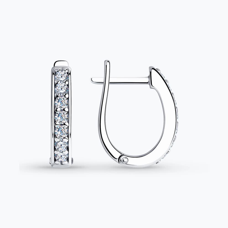 Серьги 925 94024239 арт.94024239 14 Фианит бесцветный Круг 2