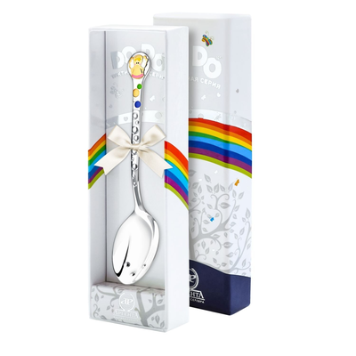 Ложка детская DODO "Ангелочек" ч/п с розовой эмаль арт.450ЛЖ05808_р 21,28г